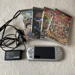 SONY PSP-3000 シルバー 本体 アダプター ソフトセット