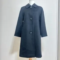 Pure Cashmere カシミヤ100%コート ブラック ロングコート 上品のサムネイル