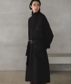 【美品】HARE ウーリーテックポケットデザインコート ブラック M