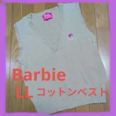 週末SALE⭐️美品✨BARBIE バービー ベスト刺繍ロゴ ベージュ コットン
