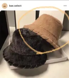 BAE select ファー バケットハット ベージュ