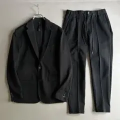 wjk　テーラードジャケット　セットアップ　カジュアル　ブラック　Mサイズ