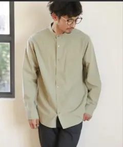 グローバルワーク バンドカラーシャツ