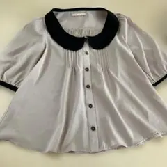 dazzlin グレー ボタン付き シャツ 五分袖