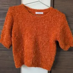 chocol raffine robe 半袖 ニット オレンジ