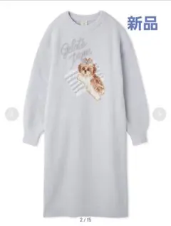 新品 ジェラートピケ　シーズージャガードワンピース　水色