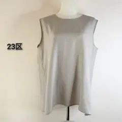 23区】✨新品タグ付 3L 長袖ブラウス 総柄 小花 グレージュ ゆったり 
