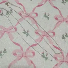 シンプルカーブデザイン ネックレス 2点セット