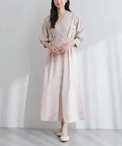 【natural couture】タックシャツワンピース