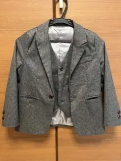 フォーマルスーツセット（グレー・ホワイト）　140センチ