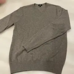 UNIQLO カシミヤ100% Vネックニット ブラウン M