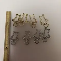 クマ型 ナスカン チャーム 8個セット アクセサリーパーツ