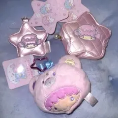 サンリオ　キキララ　リトルツインスターズ キルティング　キーホルダー　ミラー
