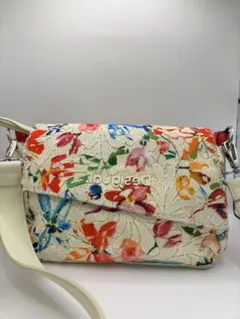 Desigual デシグアル 2WAY ショルダーバッグ 花柄刺繍 レザー 白のサムネイル
