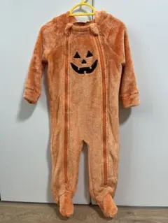 オレンジ色 かぼちゃロンパース