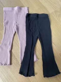 ベビー リブスパッツ 2枚セット 2-3Y フレアパンツのサムネイル