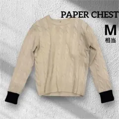 PAPER CHEST ケーブルニット　ウール　M相当
