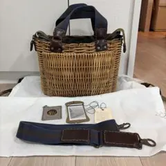 Y568希少　eb.a.gos エバゴス 籐かごバッグ　ハンドバッグ　ショルダーのサムネイル