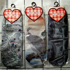 可愛い面白系柄ソックス3足セット♪