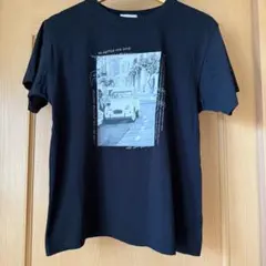 ブラック　半袖　Tシャツ　フロントプリント　Ｍ