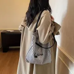 ストライプ柄 トートバッグ キャンバス A4