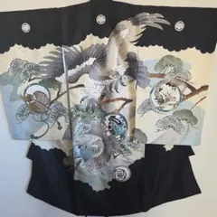 No38 正絹　男の子お祝い着物　産着長襦袢付き　七五三　鷹柄