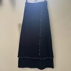 JEANASIS ブラックフリルタイトロングスカート