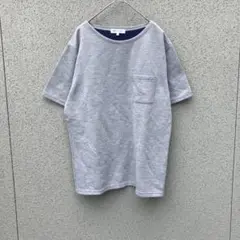 2510【THE SHOP TK】L♡スウェットTシャツ ポケット グレー