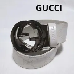 GUCCI ホワイトレザー ベルト