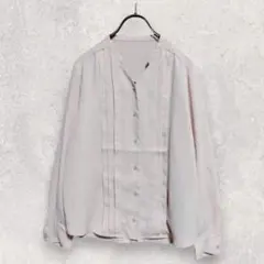 イッツデモ スキッパーブラウス M ピンク 長袖 タックのサムネイル