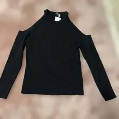 H&Mリブ編み ニットブラック