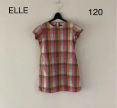 ELLE チェック柄 半袖ワンピース 120のサムネイル