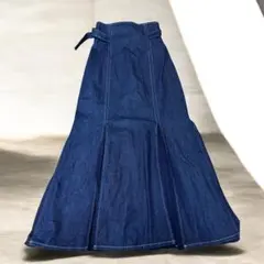 【美品】LAGUNAMOON デニムマーメイドスカート S プリーツ切替