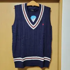POLO ネイビー Vネック ベスト　Mサイズ