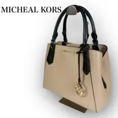 美品‼MICHAEL KORS ベージュと黒のハンドバッグ　ショルダーバッグ