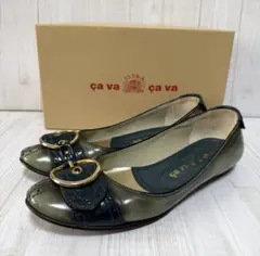 cava cava/サヴァサヴァ エナメルパンプス フラットシューズ グリーン系
