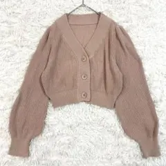 INGNI イング ショートカーディガン M ピンクベージュ 華やかな