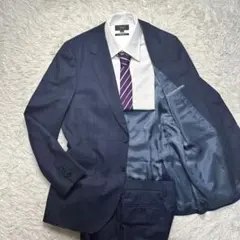 極美品 ポールスミス 高級ロロピアーナ 130'S 光沢 赤ステッチ XL