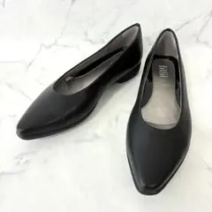本日限定値下げ✨fitfit 本革 ポインテッド 黒 ブラック パンプス 24