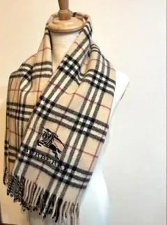 BURBERRY ロゴ刺繍 バーバリーチェック マフラー ショール