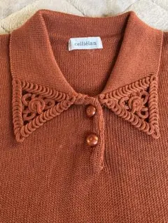 レトロ古着⭐︎編み目デザイン可愛いニット超美品！