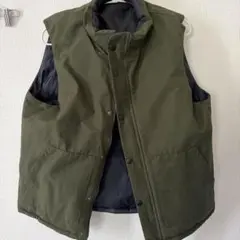 オリーブ色 ダウンベスト Lサイズ　ナノユニバース