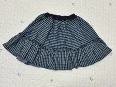 ファミリア リバーシブル 青チェック スカート 110cm