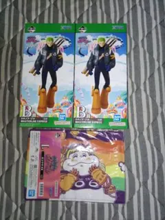 ワンピース　一番くじ　ゾロフィギュア×2　&　ロングタオル