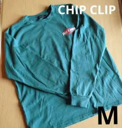 【CHIP CLIP】長袖Tシャツ/カットソー/ロンT/グリーン/メンズ大きめM