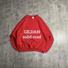 GILDAN ギルダン無地ソリッド古着スウェットレッドLサイズ短丈1