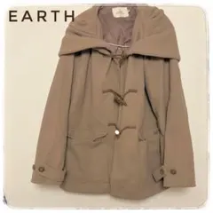 【美品】アウター ベージュ M ゆったりシルエット フード付き 暖か おしゃれ