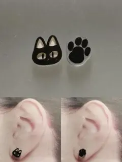 黒猫✕肉球　ピアス