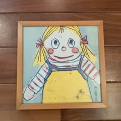 サンドリンヌ・ファーブル氏 子供の絵画風 木製フレームアート