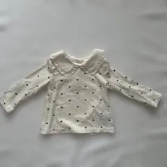 アイボリー フリル襟 ハート柄シャツbaby GAPカットソー　80cm